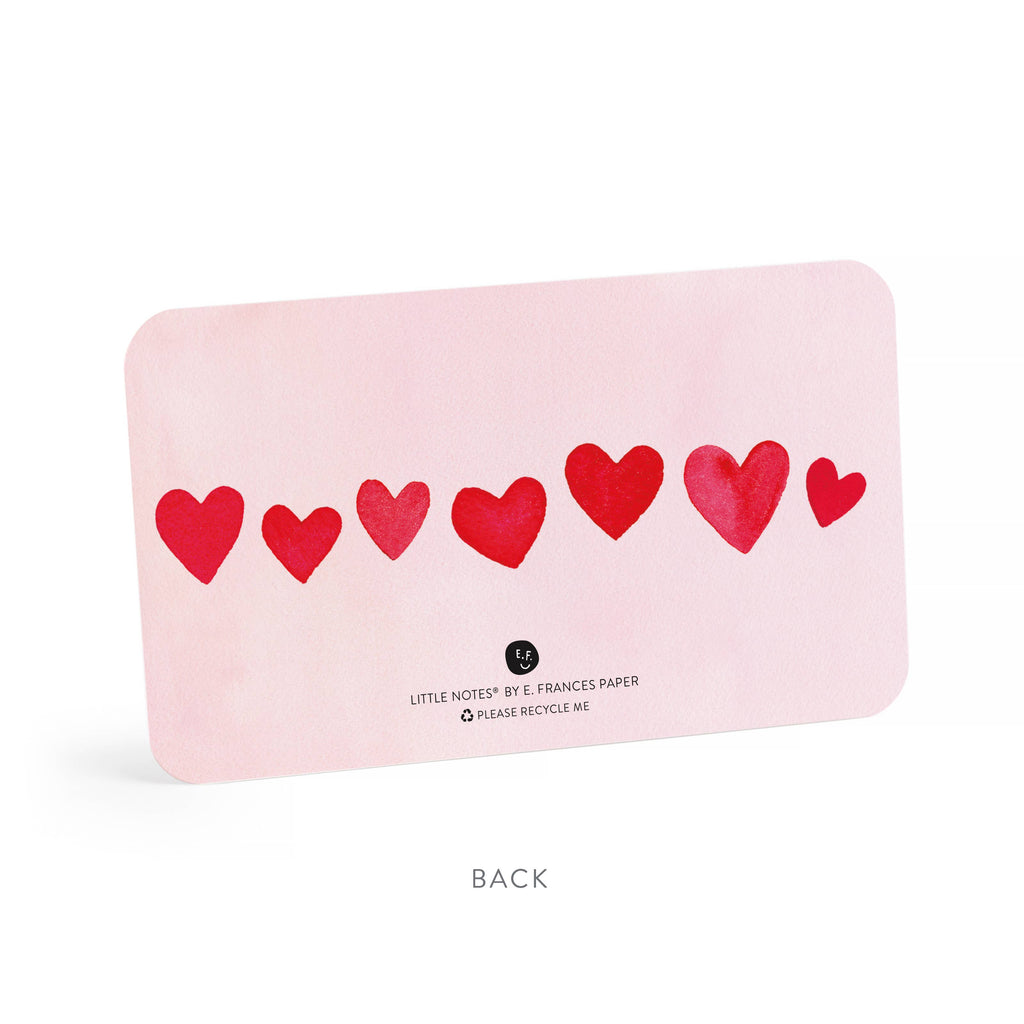 E. Frances Mini Hearts Blush Little Notes® paper with pink heart designs and delicate patterns on soft blush background.