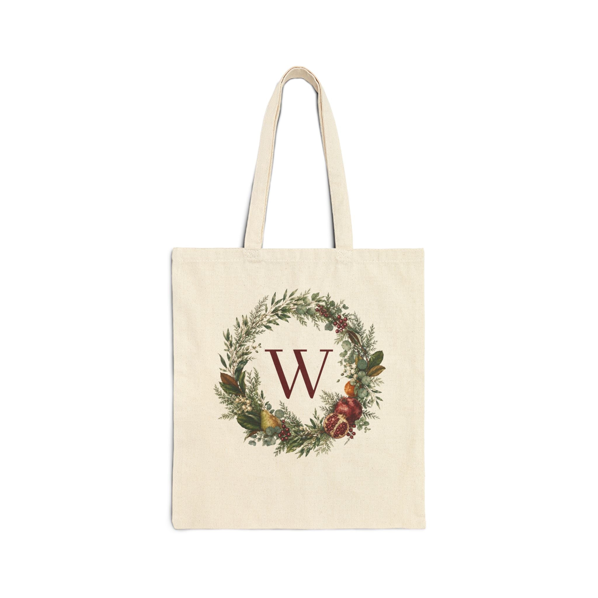 Personalized Holiday Wreath Tote Bag