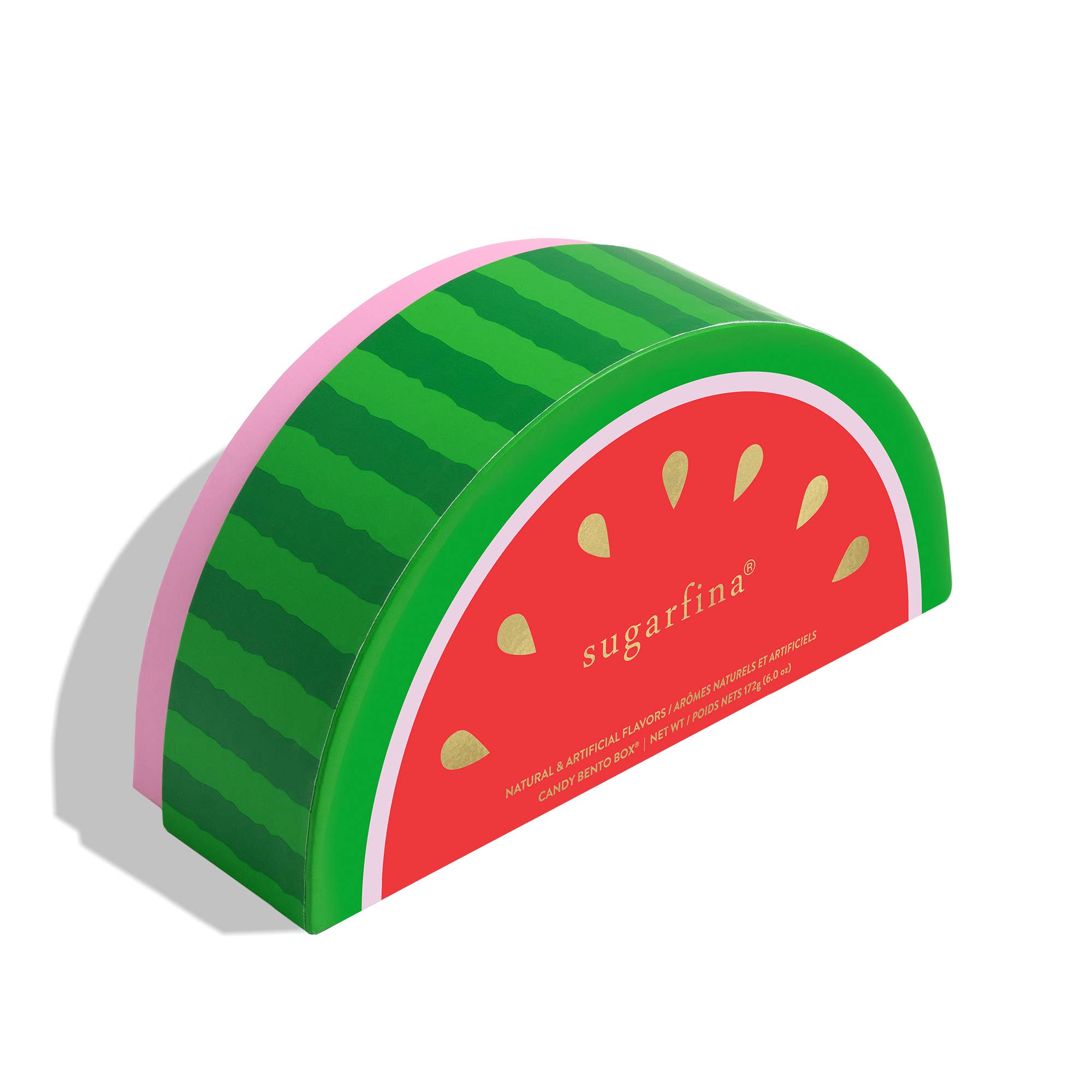 Sugarfina Watermelon 2-piece bento box with colorful watermelon-shaped chocolates and candies, perfect for a sweet escape.