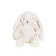 White plush bunny toy on a white background