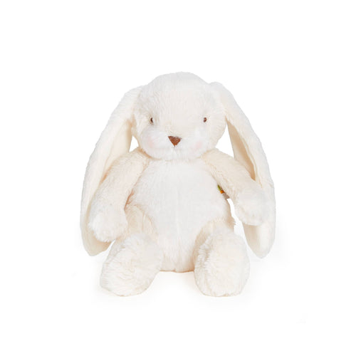 White plush bunny toy on a white background