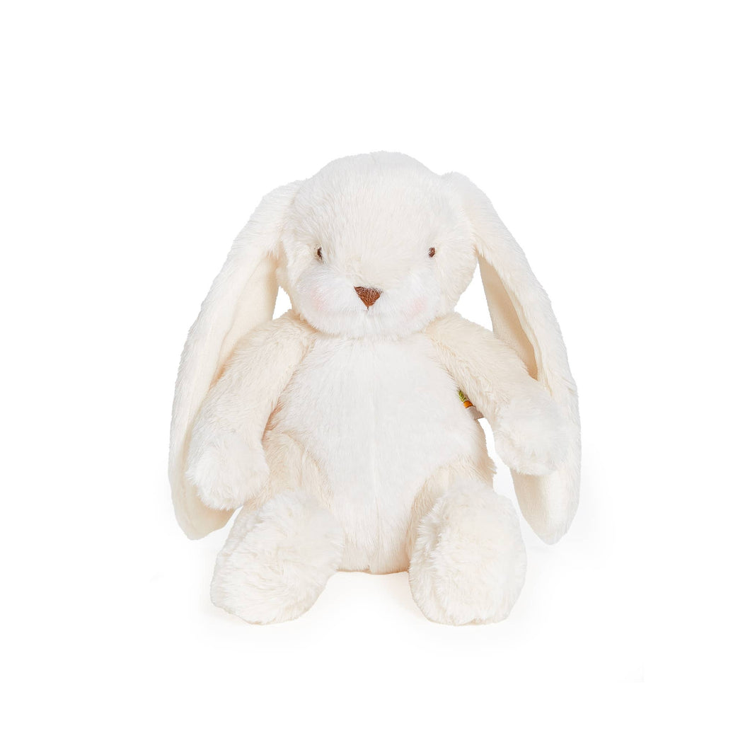 White plush bunny toy on a white background