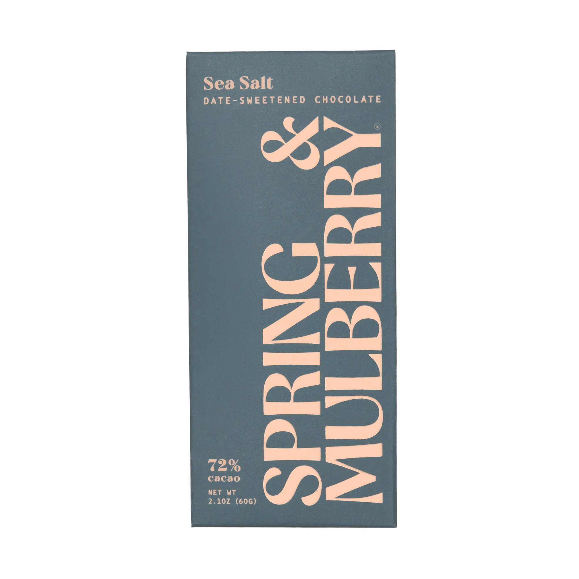 Spring & Mulberry chocolate bar packaging on a white background