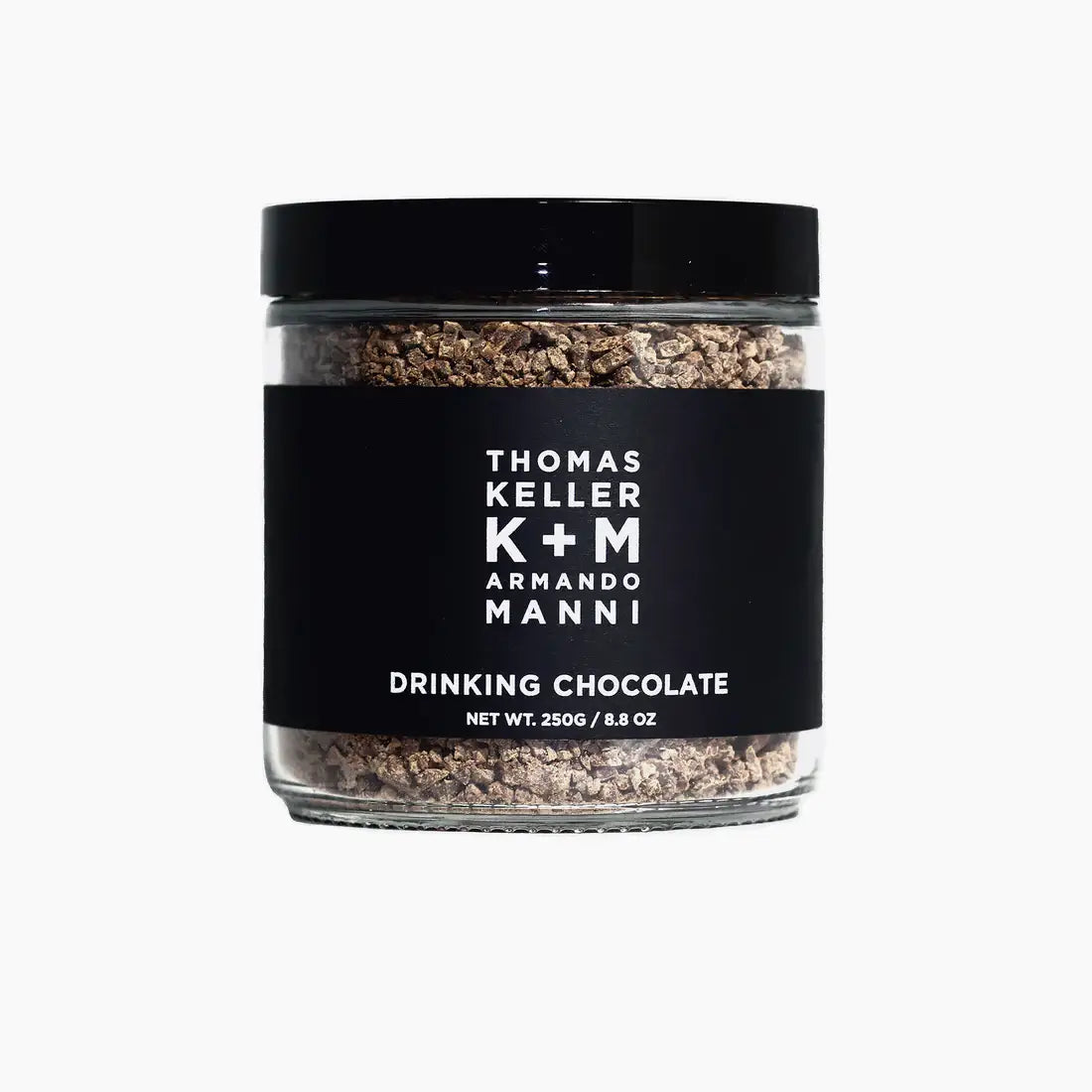 K+M Chocolate Classic Drinking Chocolate 8.8 oz box, showing the hot chocolate powder with branding and product packaging.