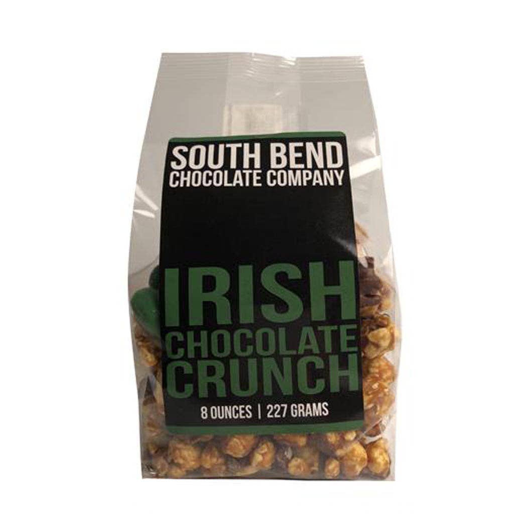 Bag of Irish Chocolate Crunch from South Bend Chocolate Company on a white background