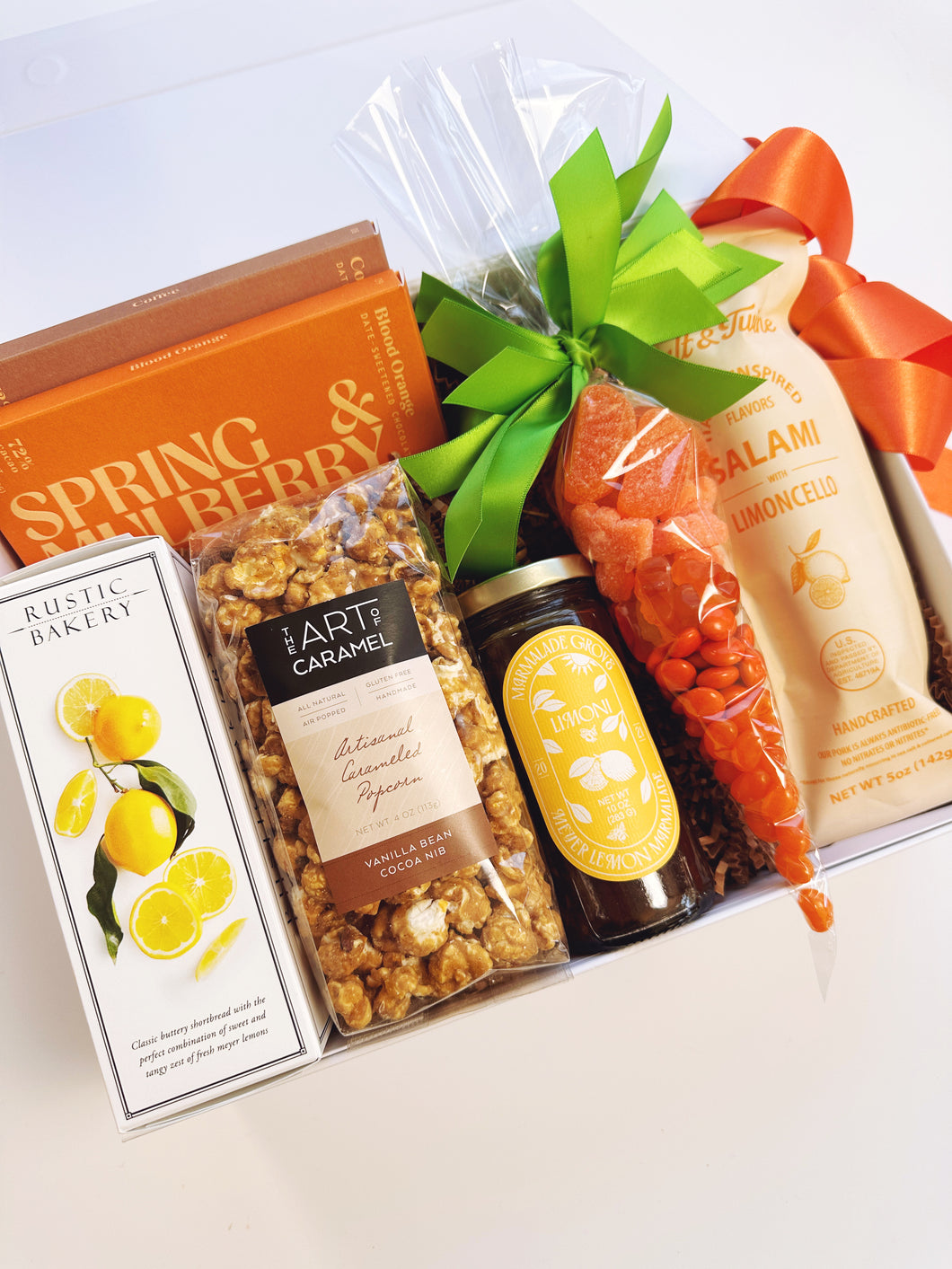 Spring Citrus curated gift box from Poppins & Post with fresh citrus fruits and vibrant packaging, perfect for seasonal gifting.