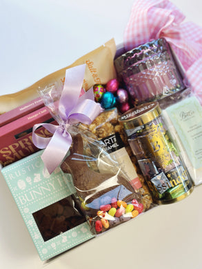 Curated Deluxe Easter Box gift by Poppins & Post, featuring festive decorations and treats in an attractive holiday package.