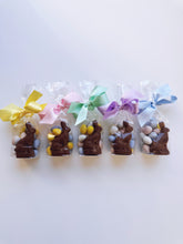 Mini chocolate bunny candy from Poppins & Post, featuring a cute, detailed chocolate bunny suitable for Easter treats.