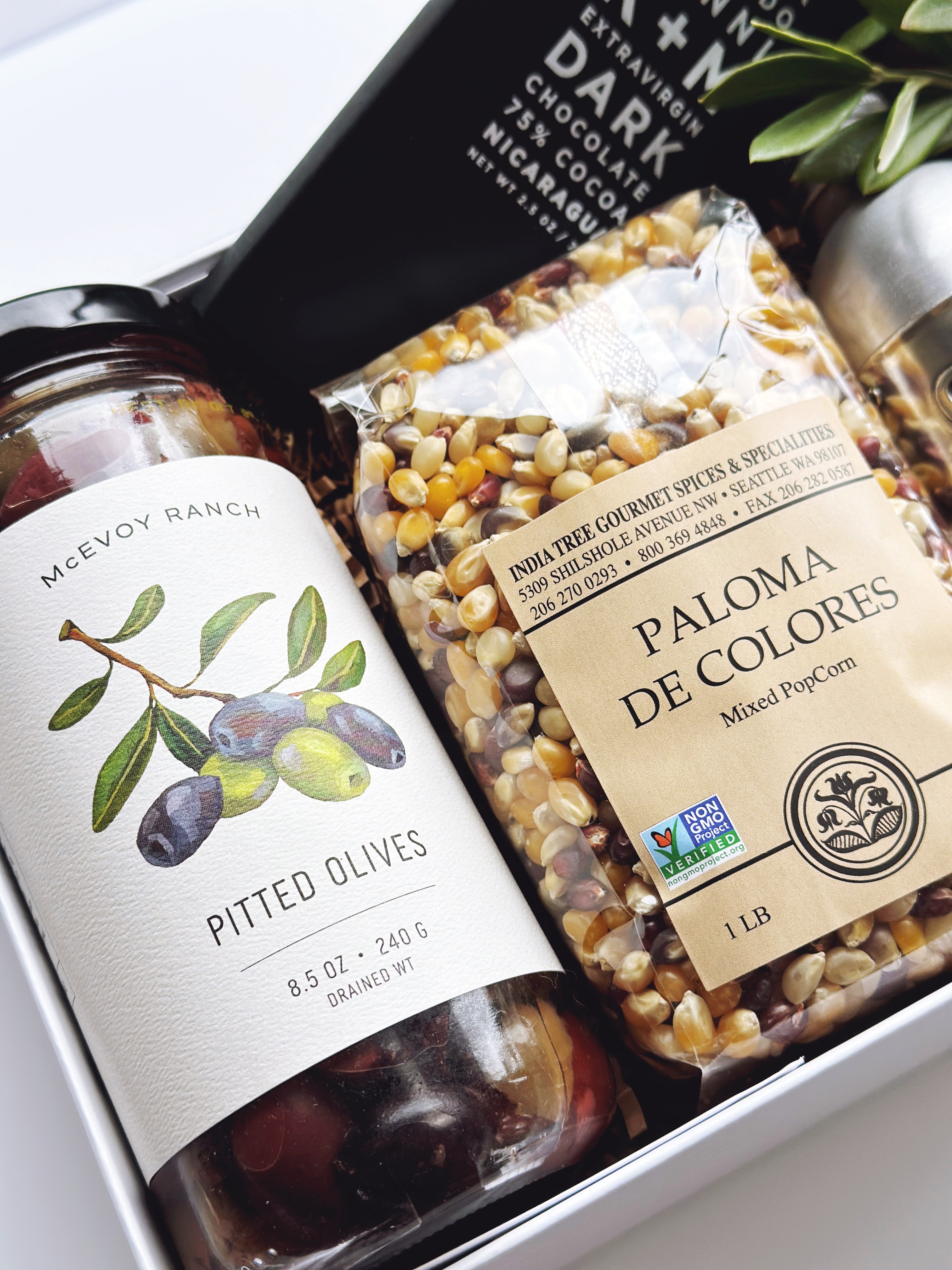 Poppins & Post Napa Valley Favorites Gift Box with assorted local treats and stylish packaging for gifting.