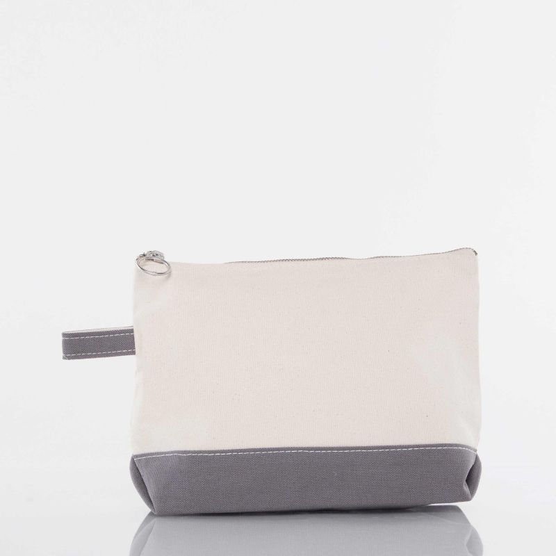White and gray pouch on a white background