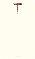 A single corkscrew illustration centered near the top of a very light cream background, with the name 'ALEXA PULITZER' printed at the bottom.