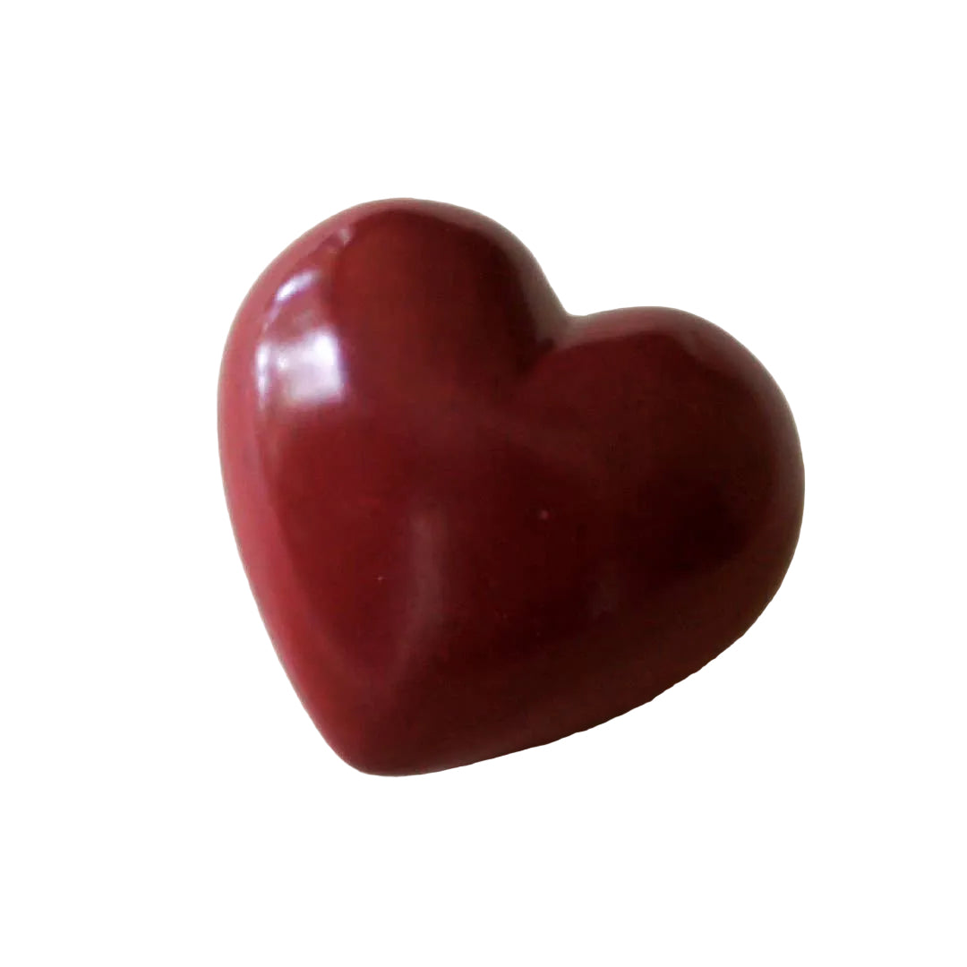 Red large heart paperweight with a glossy finish, designed to hold papers and add a decorative touch.