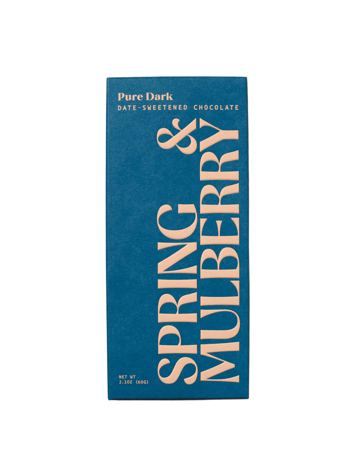 Spring & Mulberry chocolate bar packaging on a white background